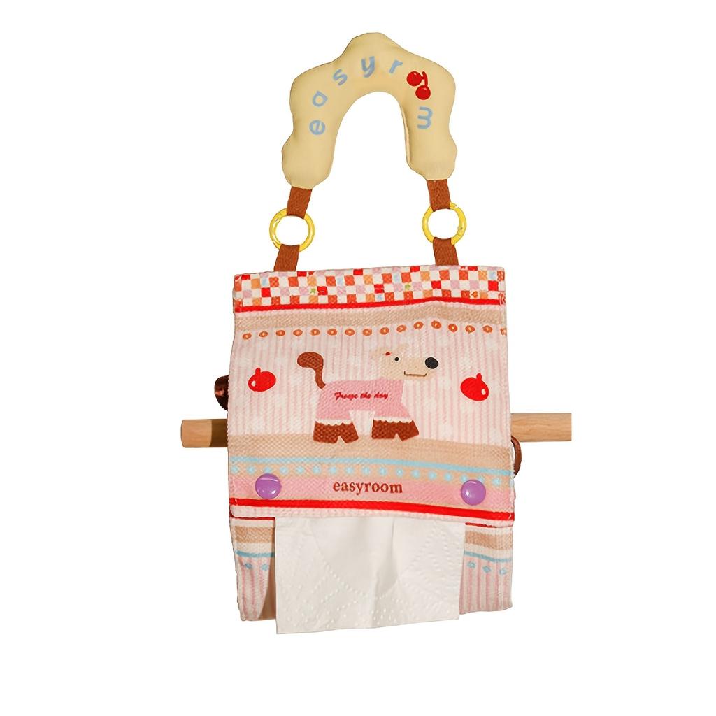 1pc of Cute Wall Mounted Tissue Box, Living Room Tissue Cover, Toilet Paper Drawer, Paper Hanging Bag, Hanging Toilet Paper Drawer
