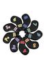 YFFSFDC Golf Iron Cover Head Cover PU Leather Waterproof 9 Pieces (4-9, Aw, Pw, Sw) Number Protective Cover Black