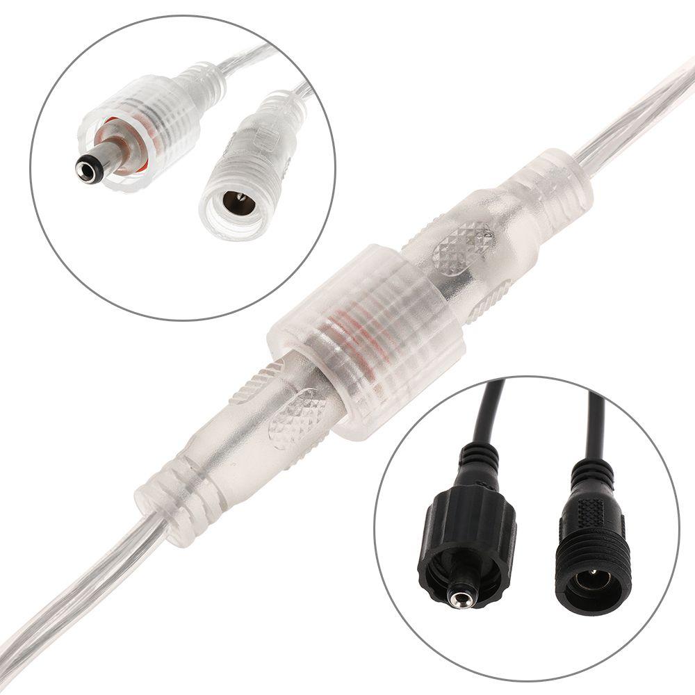 20 см светодиодная лента DC 5,5 x 2,1 мм мужской и женский разъем 2-контактный провод питания IP68 водонепроницаемый