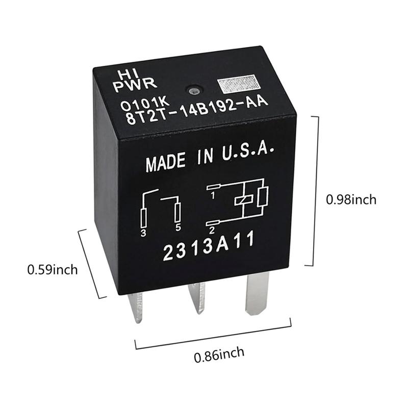 6PCS 8T2T-14B192-AA Relay 4-Pin 12VDC Automotive Relay Replacement For Select Ford Vehicles For Cooling Fan & P0230/P0691 Errors