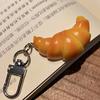 Funny Simulation Food Toy Keyring Food Model Pendant School Bag Pendant Croissant Keychain Girls