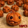 16Pcs Creative Miniature Halloween Decor Resin Resin Pumpkin Statue  Office Desktop