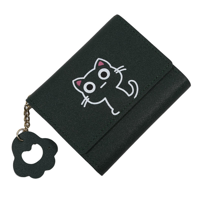 Маленький кошелек Кошка Короткий складной Персонализированные кошельки Студент Милая леди Мини Модный кошелек Kawaii Простые кошельки для девочек