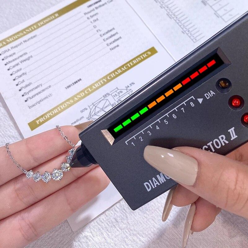 DW муассанитовое бриллиантовое колье для женщин, свадебные украшения с сертификатами, ожерелье из стерлингового золота 925 пробы с серебряным покрытием, белое золото 18 карат