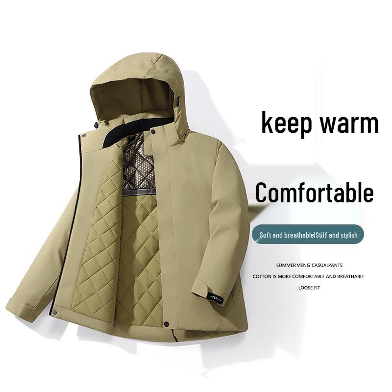 Зимняя горнолыжная куртка Di Yu Shen Long из графена - Утепленная, Теплая, Водонепроницаемая, Повседневная хлопковая верхняя одежда с капюшоном для пар