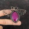 Faceted Kashmir Ruby Pendant Copper Wire Wrapped Pendant Handmade Jewelry Designer Butterfly Pendant Gift For Mother Gemstone Copper Jewelry