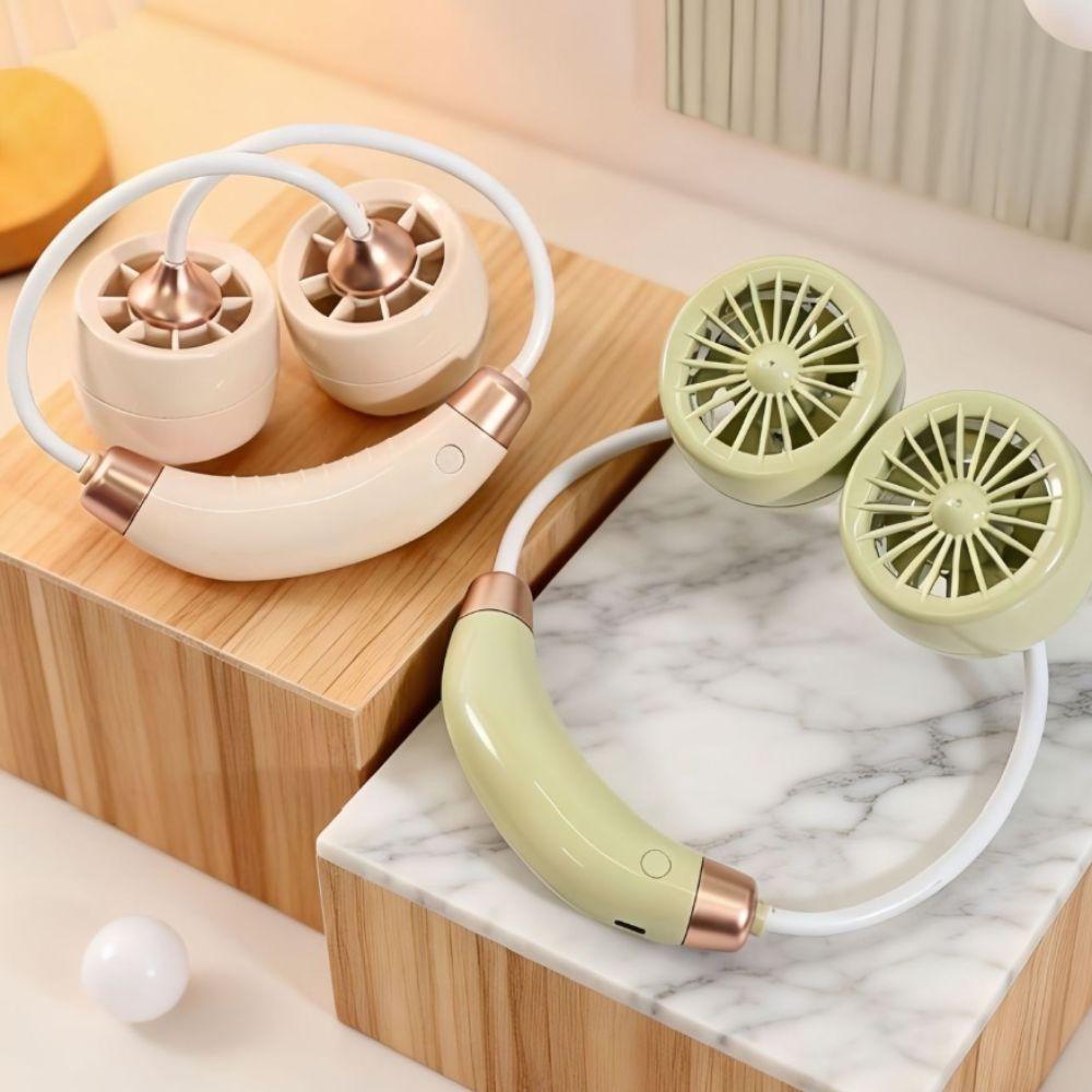 Foldable Structure Wearable Neck Fan Turbine Air Outlets Turbine Cooling Fan  Summer Outdoor