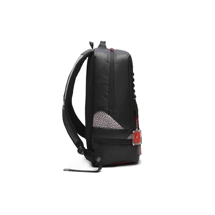 Jordan Aj3 Classic Black Cement Crackle Large Capacity Polyester Basketball Backpack Unisex Backpack HA4473-005