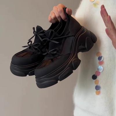 Версия из коровьей кожи~ туфли-лодочки повседневные из мелкой кожи на платформе женские туфли на одном педале спортивная обувь на толстом каблуке