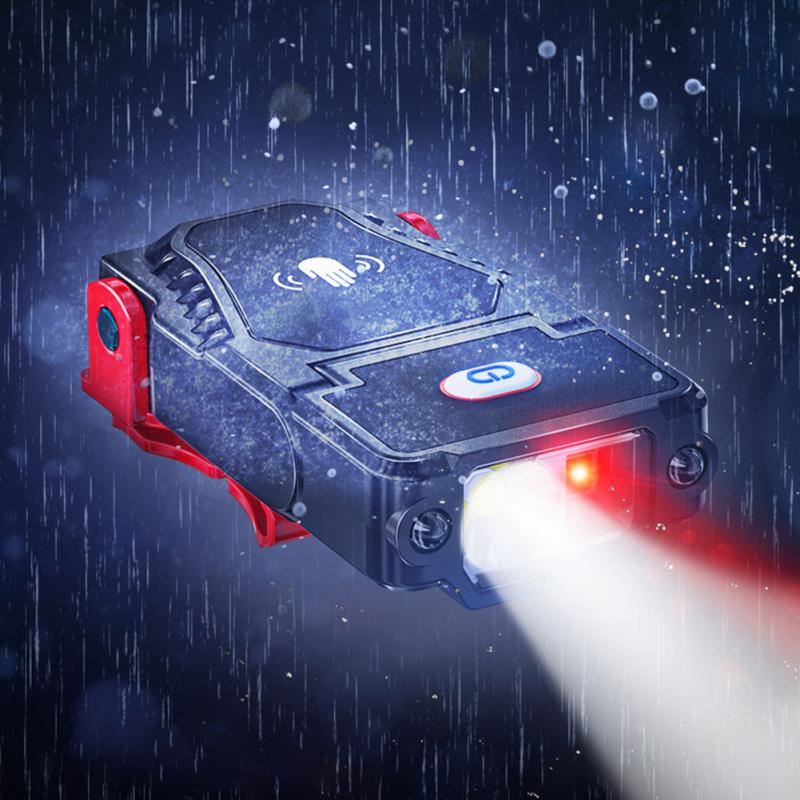 Портативный светодиодный сенсорный налобный фонарь, супер яркий клипсовый светильник, фара для кемпинга, перезаряжаемый регулируемый угол для бега, пешего туризма