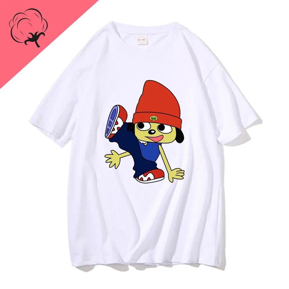 Футболка Parappa The Rapper унисекс WoUnisex Черная модная футболка большого размера в стиле хип-хоп с коротким рукавом Футболка унисекс Забавные футболки WoUnisex