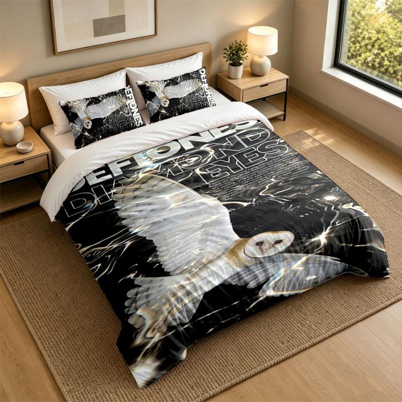 3Pcs Bedding SetDeftones Soft Bed Sheet and Two Pillowcases Home Bedroom Decor