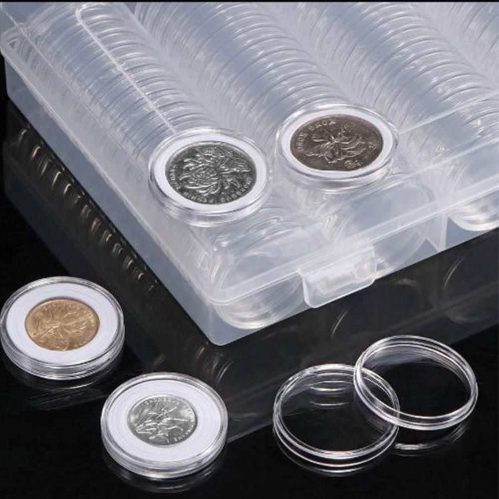 Plastic Protection Boxes Coin Collecting Box Case Coins Storage Capsules Coin Cases Holder