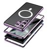 Магнитный чехол для Samsung Galaxy S23 Ultra Матовый ПК Металлический Чехол для телефона из закаленного стекла с крышкой/замком для объектива