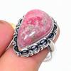Pink Thulite Gemstone Handmade 925 Sterling Silver Jewelry Ring Size 8.5 SU-11464