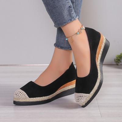 Модная женская обувь 2024 Горячая распродажа Осень Слипоны Женские туфли на высоком каблуке Круглый носок С мелким вырезом Дышащие Повседневные Туфли на высоком каблуке