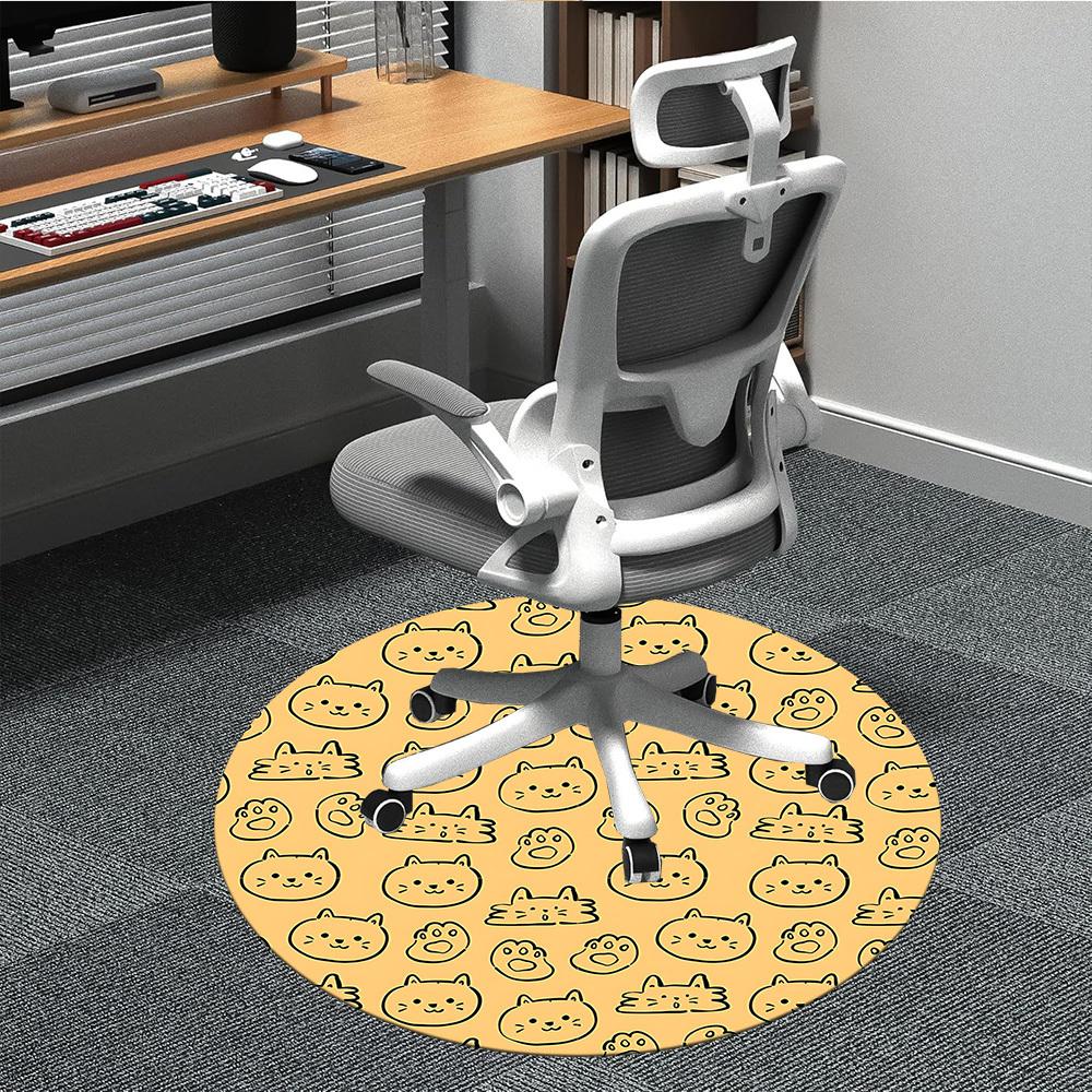 1pc Cat Pattern Chair Carpet for Office, Non-slip, Soft and Durable Office Rug for Interior Decoration, Perfect for Office yy260313033