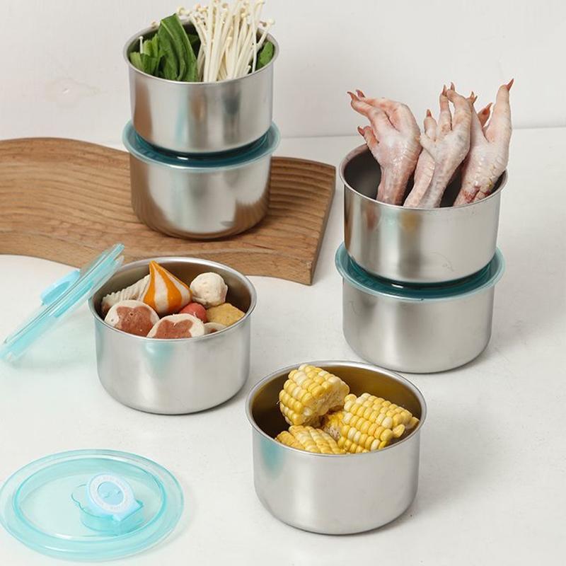 Подносы для хранения продуктов из нержавеющей стали, прямоугольные подносы для колбасы, лапши, фруктовой тарелки с крышкой, органайзеры для домашней кухни, контейнер для еды