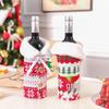 Nordic Knit Reindeer & Snowflake Wine Bottle Cover with Pom Pom - Christmas Decoration