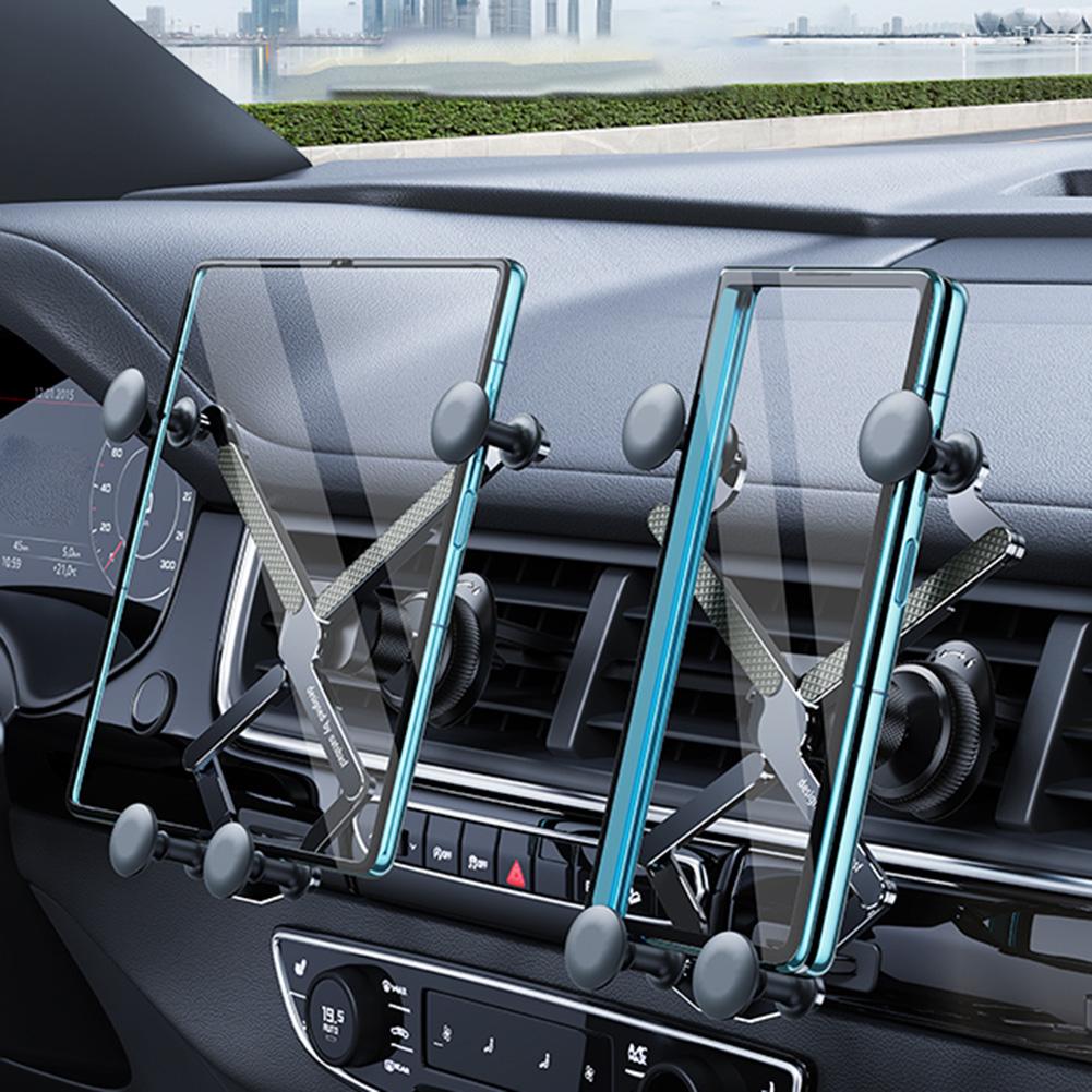 Автомобильный держатель для вентиляционного отверстия с гравитацией, большой экран, специальный держатель для телефона без помощи рук, регулируемый кронштейн для складного экрана и планшета