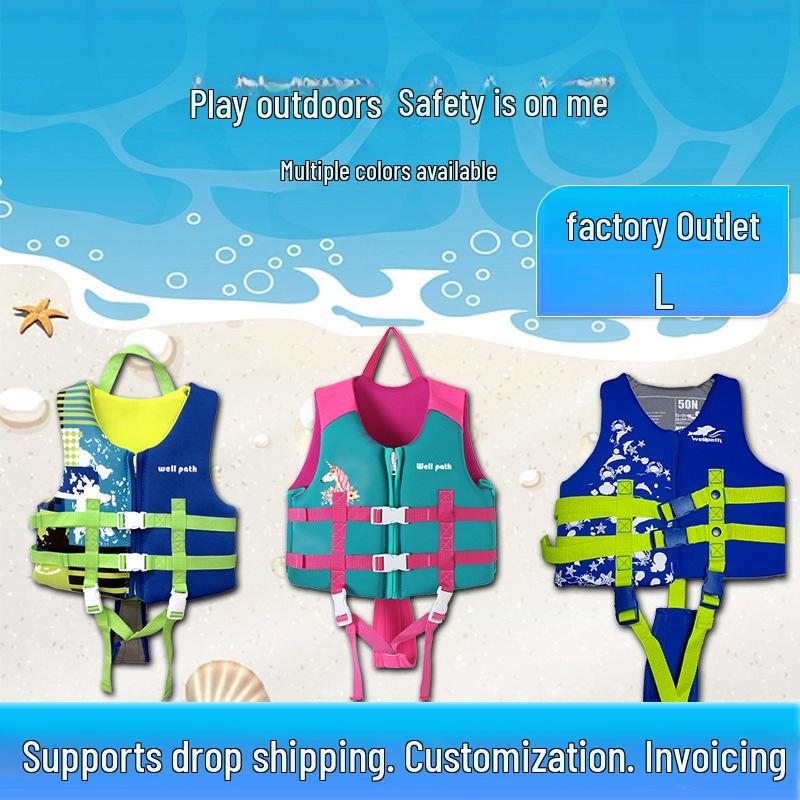 WELLPATH Kids' Swim Vest: Large Buoyancy Life Jacket for Boys & Girls' Swimming Assistance