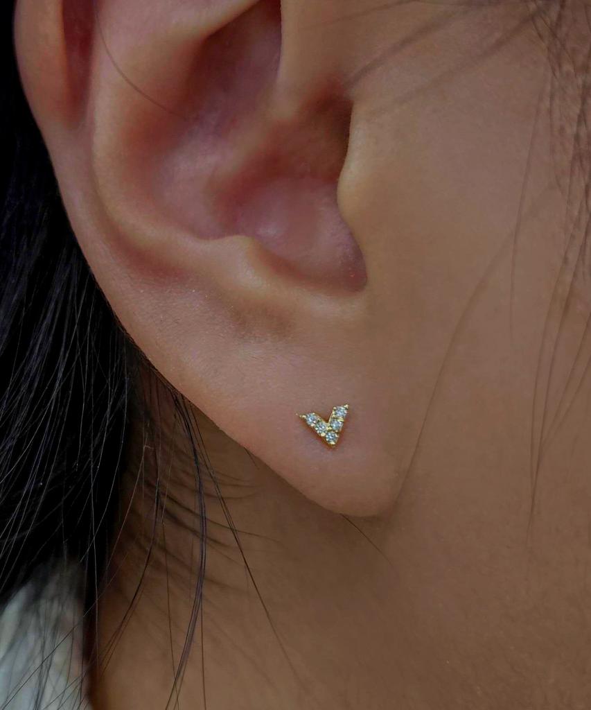 Серьги Helene Jewelry из 14-каратного золота с кубическим цирконием
