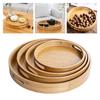 Multipurpose Tea Food Dish Simple Drink Platter Food Tray Wooden Round Tray  Home Decoration