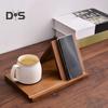 Wooden Triangle Book Holder Reading Stand with Coffee Cup Holder Bookmark Organizer Desk Book Page Stand Gift for Reading Lovers