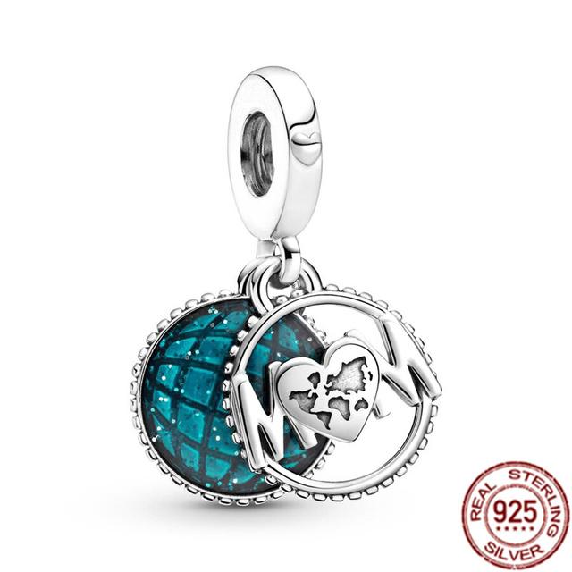 Подвеска с несколькими узорами подходит для браслета/ожерелья из стерлингового серебра 925 пробы, подвеска из бисера, ювелирные изделия для мамы, фестиваля