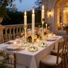 3 Pcs Candlestick Holder Steel Vintage Tall Metal Taper Candle Holders with Round Base for Table Wedding Housewarming