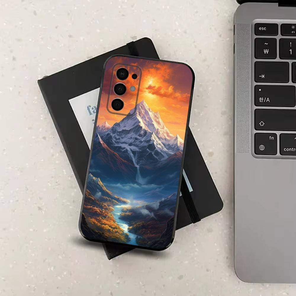 Священная гора Эверест Для Samsung Galaxy A73,J7,22,Note,72,41,31,8,9,52,71,53,32,Мягкий черный силиконовый чехол