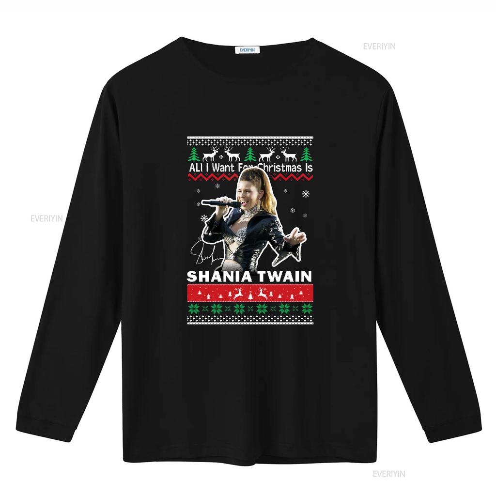 New Popular Shania Twain Christmas T Shirt Cotton S 4xl An277 Vintage Washed Versatile Stylish Casual Unisex Homme Comfortable