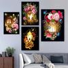 5D DIY Diamond Painting Beautiful Golden Lantern Painting Diamond Embroidery Cross Stitch Kit Full Rhinestone Mosaic Home Decor