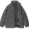 Carhartt WIP Свободная удобная пуховая куртка для мужчин с принтом логотипа, воротником-стойкой и длинными рукавами, верхняя одежда, цвет Графит, I029450-2IF-XX