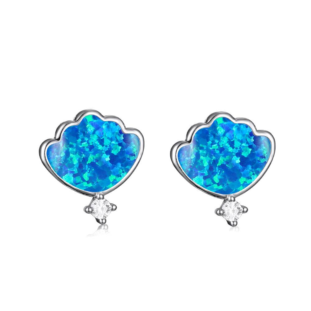 Новая Мода Ракушечный Край Одиночный Белый Бриллиант Женская Серьга Простой и Универсальный Ушной Аксессуар