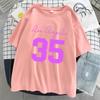 Los Angeles Jersey Number 35 Print Women T-Shirt Breathable Street Short Sleeve Hip Hop Cool Streetwear Casual Fashion T Shirt