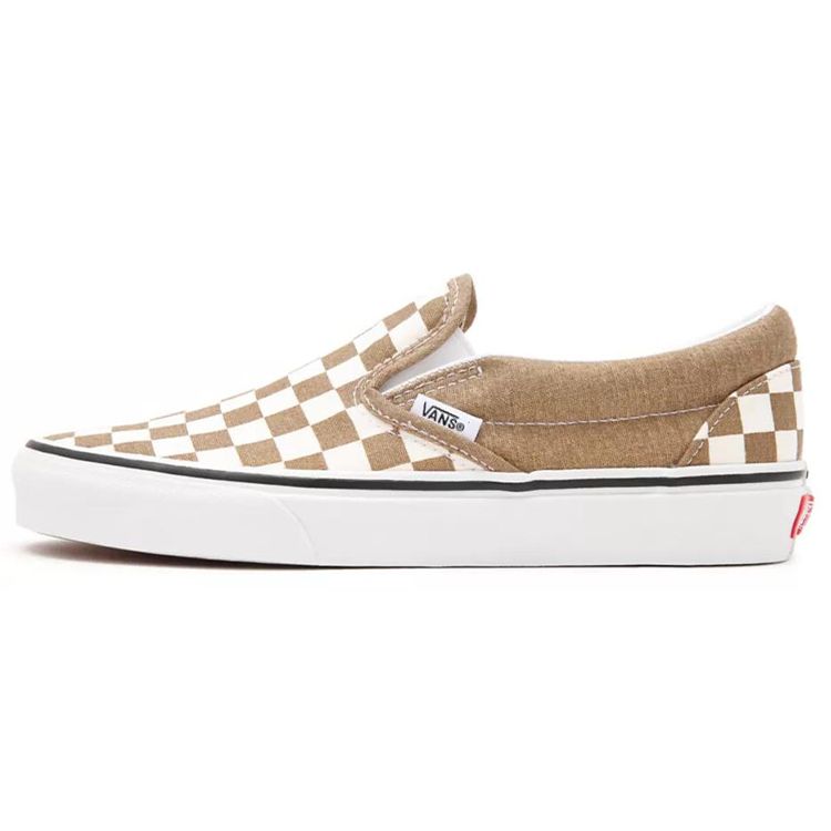 Vans Slip-On Checkerboard Casual Low Top Skate Shoes Unisex Sneakers Khaki VN0A33TB9EY