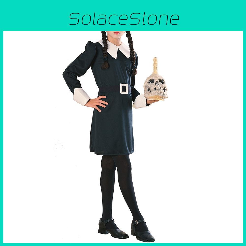 Семейка Аддамс Среда Черное Платье Готический Костюм Для Детей Возраста 3-12 лет