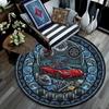 Fire Truck Glass Round Area Rug Under Office Chairs Bedroom Living Room Home Decor