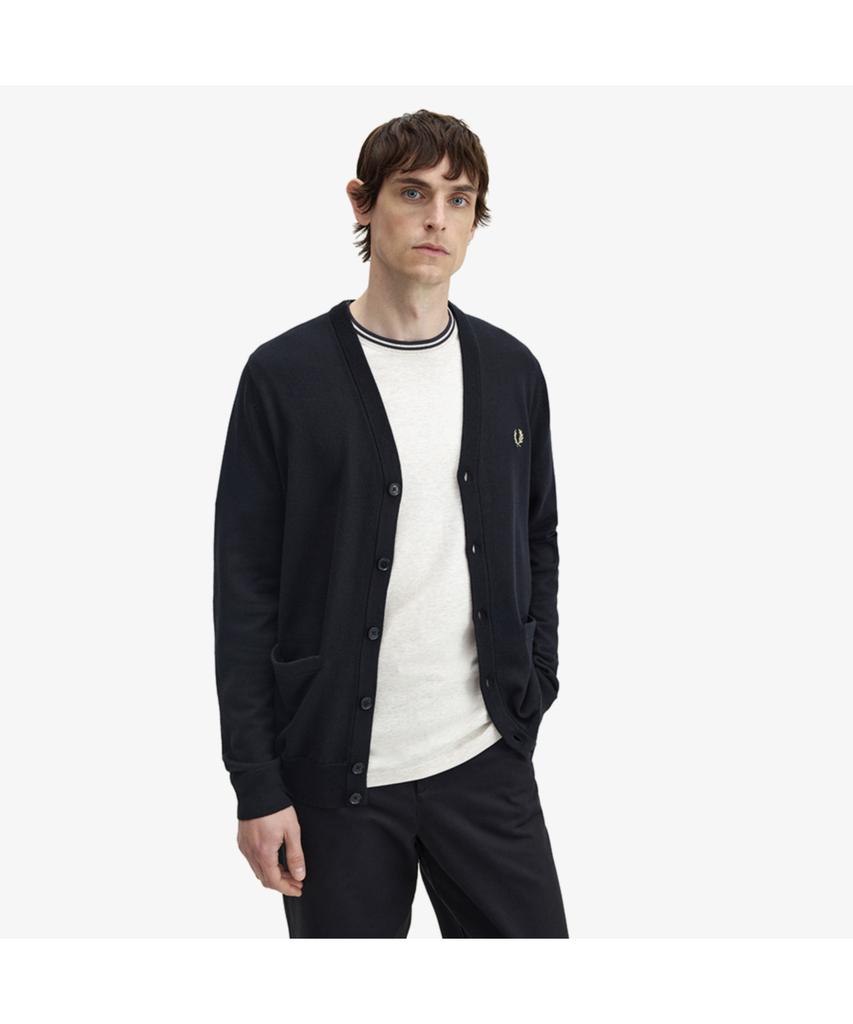Fred Perry [Baseline] Classic Merino Wool Cardigan - Black Afpm2419551-198