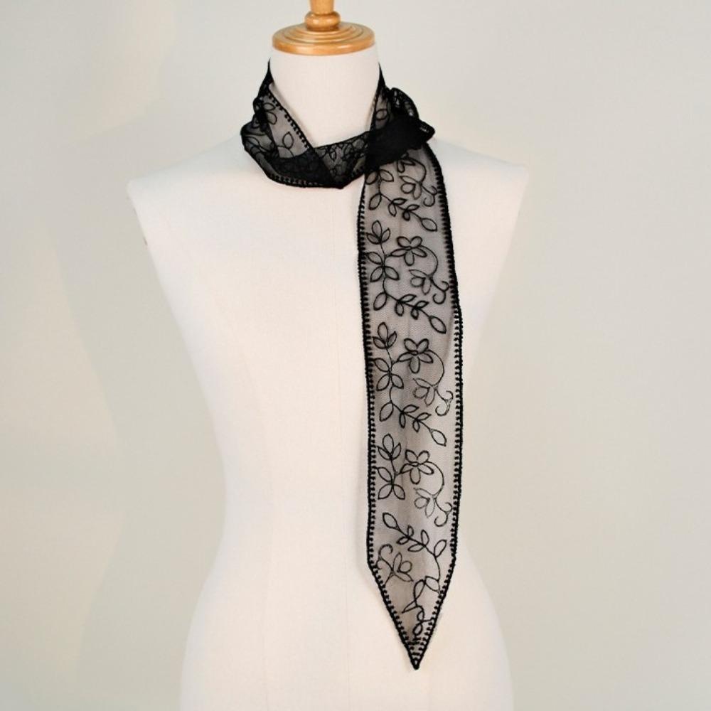 Korean Version Lace Scarf Embroidered Flower Sunscreen Shawl Cute Female Headscarf Summer