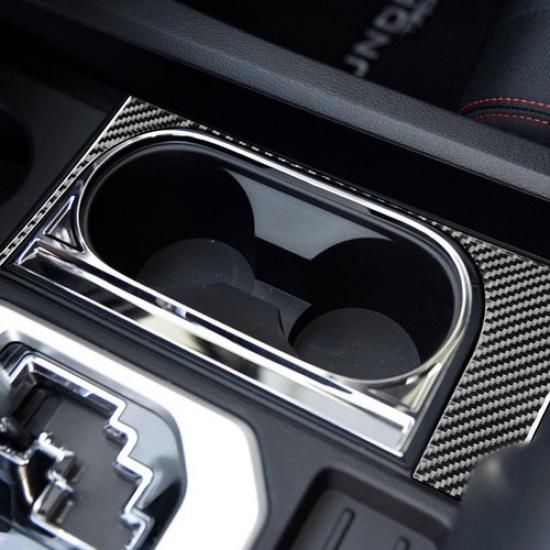 Для Toyota Tundra 2014-2021 Накладка на передний подстаканник из настоящего углеволокна