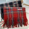 Шарф в корейском стиле Зимний Теплая атмосфера Новый год и Рождество Теплая шаль Студенческий Ретро Клетчатый шарф