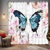 2 шт. штор с принтом в виде бабочек и цветов для декора в стиле лофт, спальни, гостиной