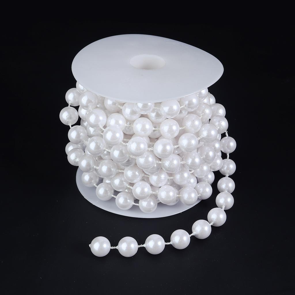 5Yards ABS Imitation Pearl Bead Chain Line Cord Thread Trim For DIY Wedding Party Decoration Jewelry Making Crafts Accessories