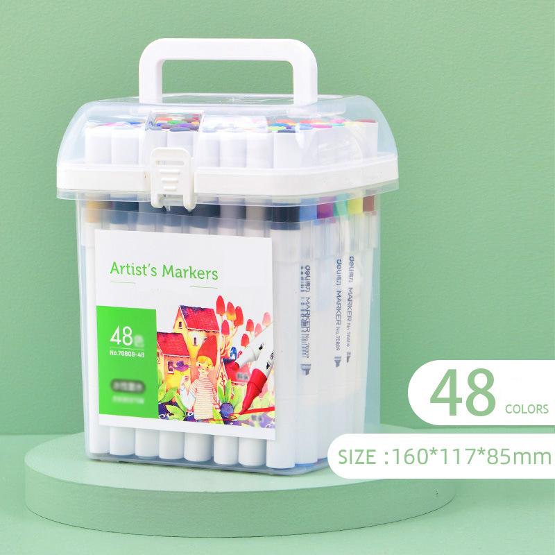 Double Head Soft Head Marker Water Based Marker Set Painting Marker Student Marker Pen 24/36/48/64 Colors Triangular Marker