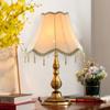 Table Fringe Beads Lamp Cover E27 Cloth Pearl Tassel Table Lamp Shade Bedroom Wall European Style