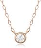 Diamond Bezel K18 Pink Gold Necklace 111011123101 [Yondo Sea] 0.07ct (PG)