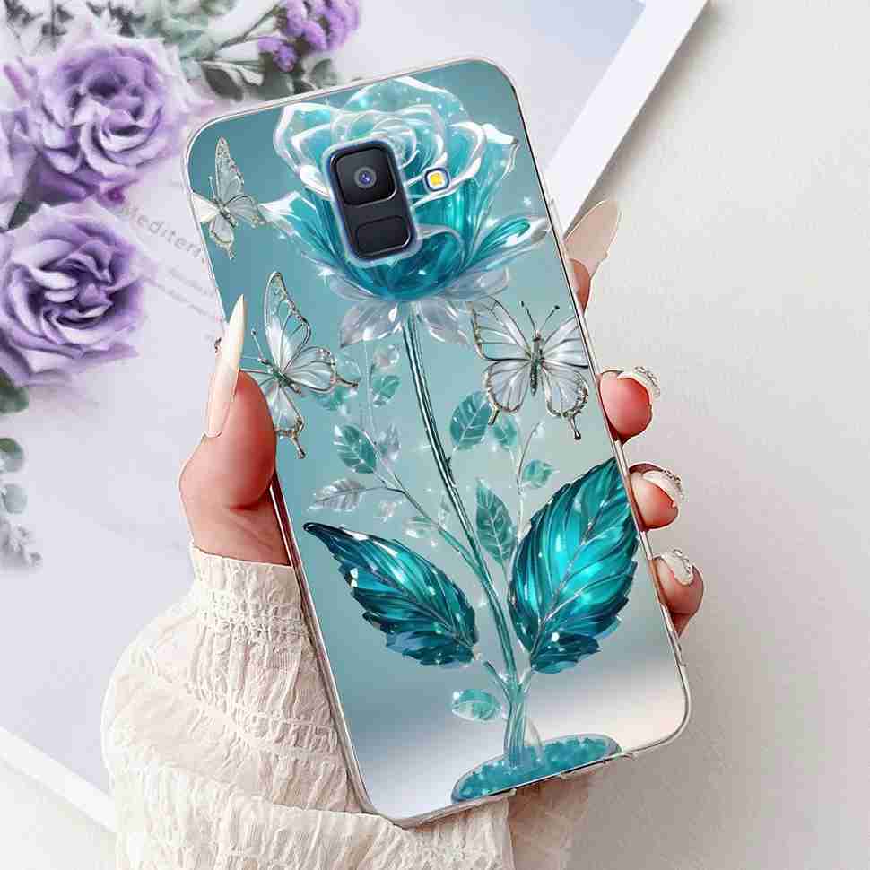 For Samsung Galaxy A6 2018 5.6" Case SM-A600F Soft Silicone TPU Cover For Samsung a6 A6 2018 SM-A600FN New Butterfly Phone Cases