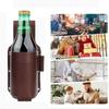 PU Leather Beer Bottle Waist Holster Waist Hanging Style Portable Beer Belt Bag Leather Cup Belt Bag with Pen Holder